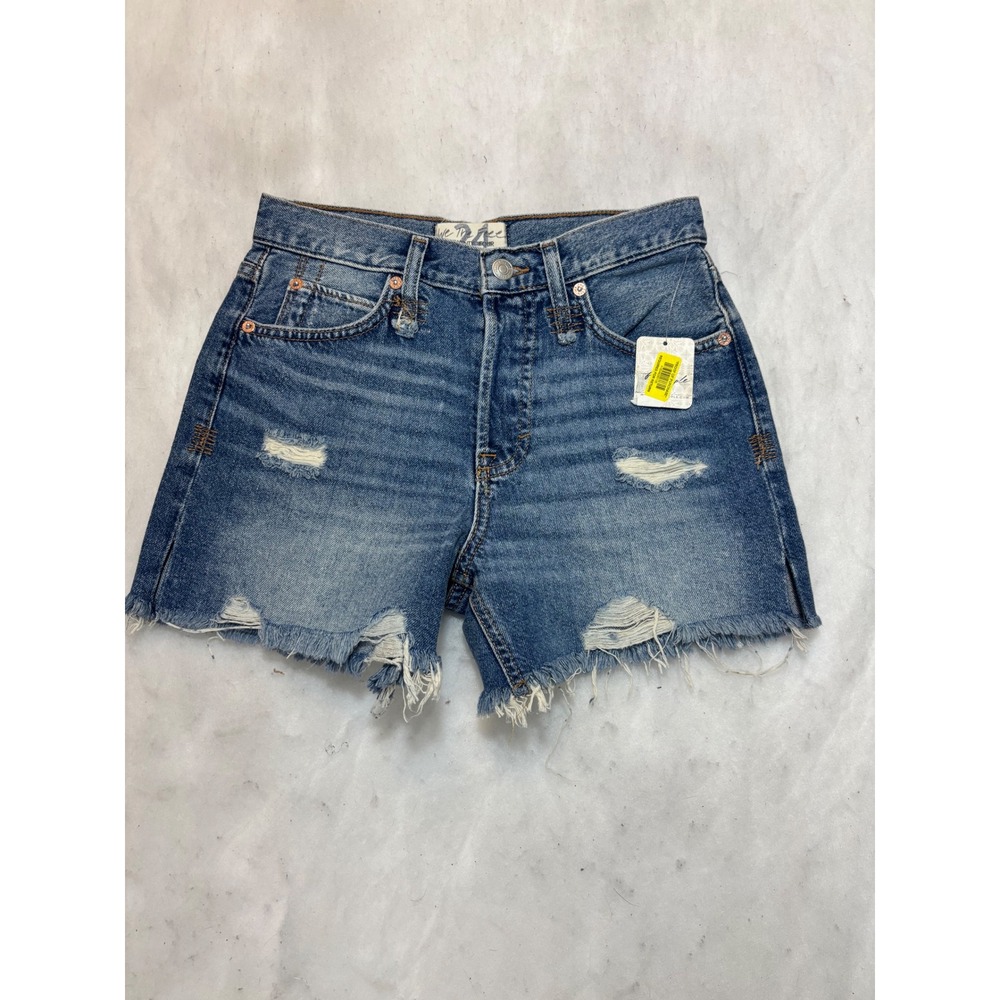 We The Free Free People Distressed Denim Shorts High Waisted Blue Size‎ 24